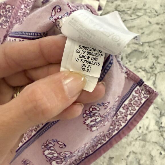 Banana Republic Block Print Button Down Top Size XXSP Petite Cotton Casual - Picture 8 of 11